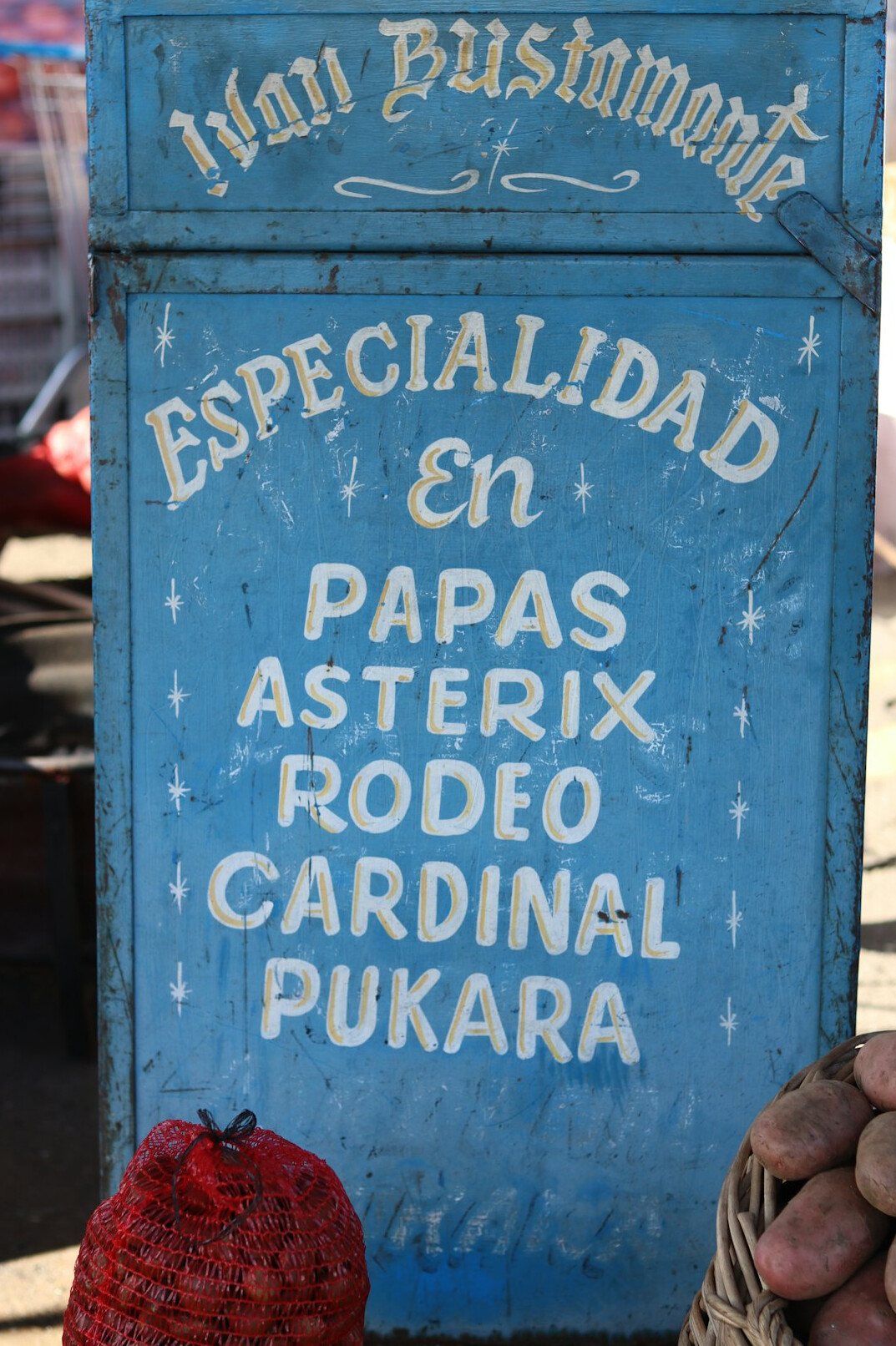 Portrait of a street vendor selling empanadas in Chile