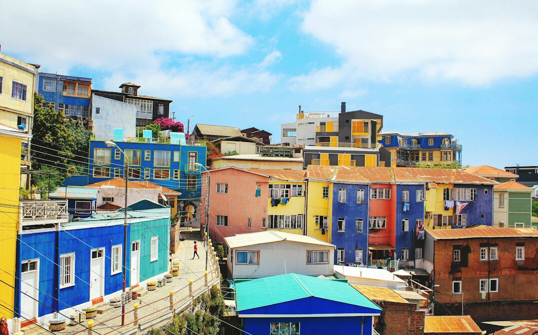 colorful houses on hill