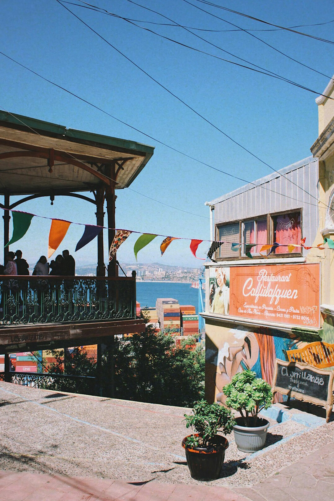 Colorful hillside houses in a Valparaíso neighborhood
